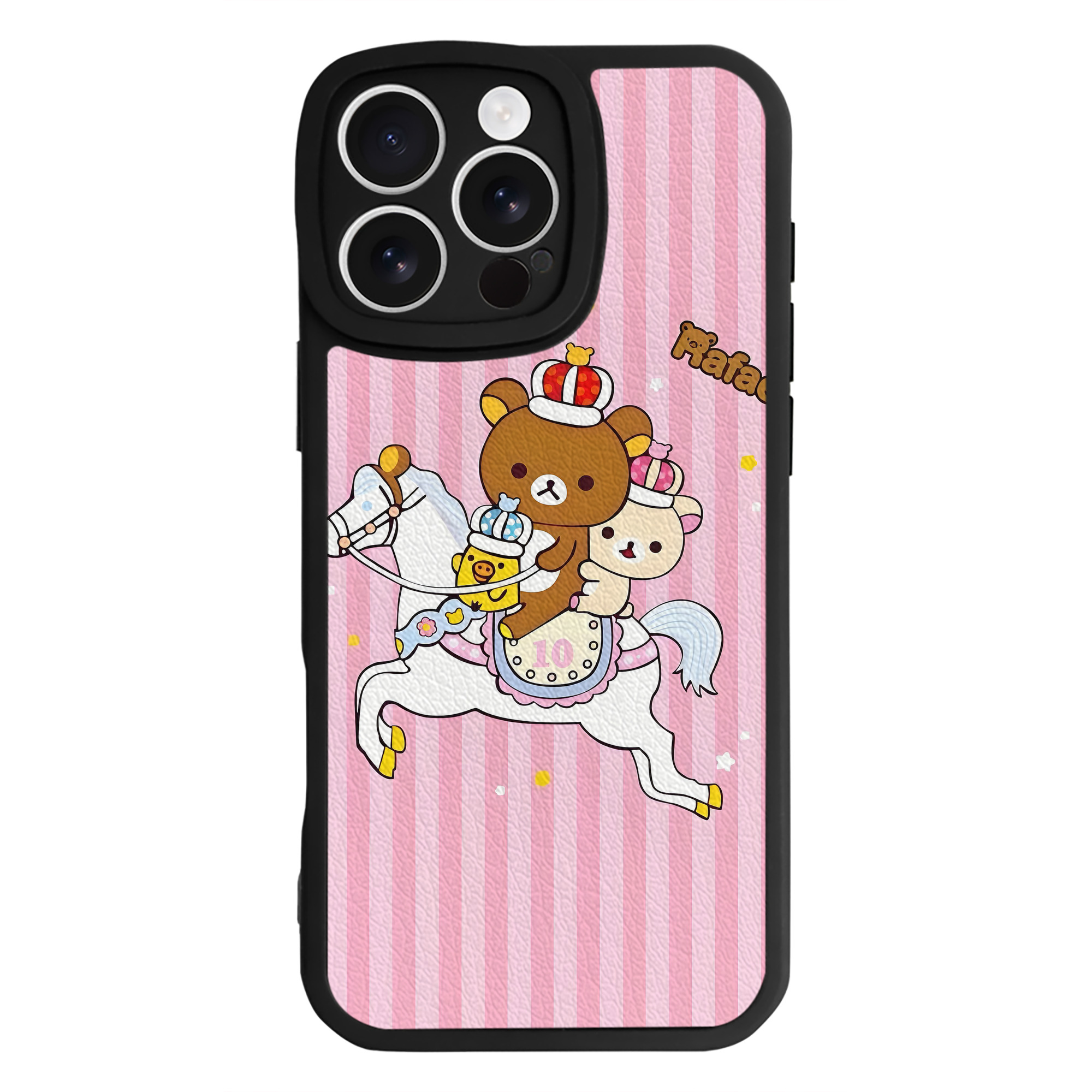 （画像用） リラックマ リラックマ キイロイトリ Rilakkuma Korilakkuma Kiiroitori 【iPhone 16シリーズ対応】シリコンスマホケース（レザー調） 材質：シリコン